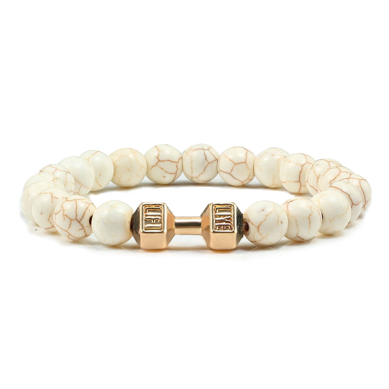 Stone + Dumbbell Bracelet