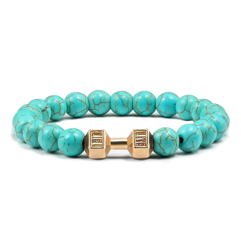 Stone + Dumbbell Bracelet
