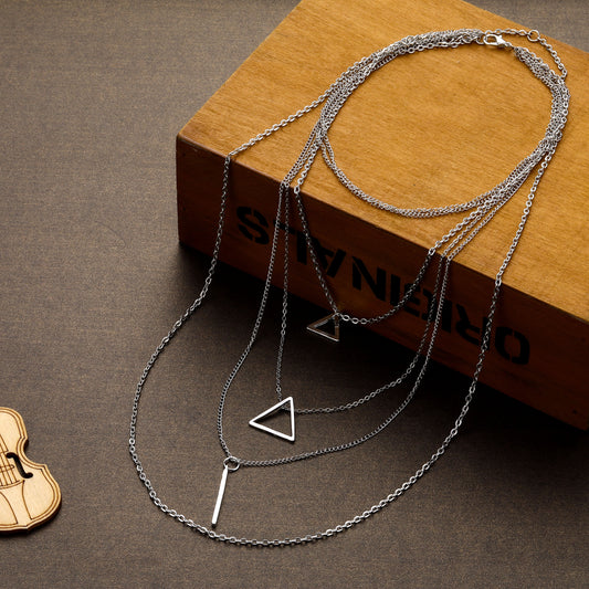 Bohemian Triangle + Bar Layered Necklace
