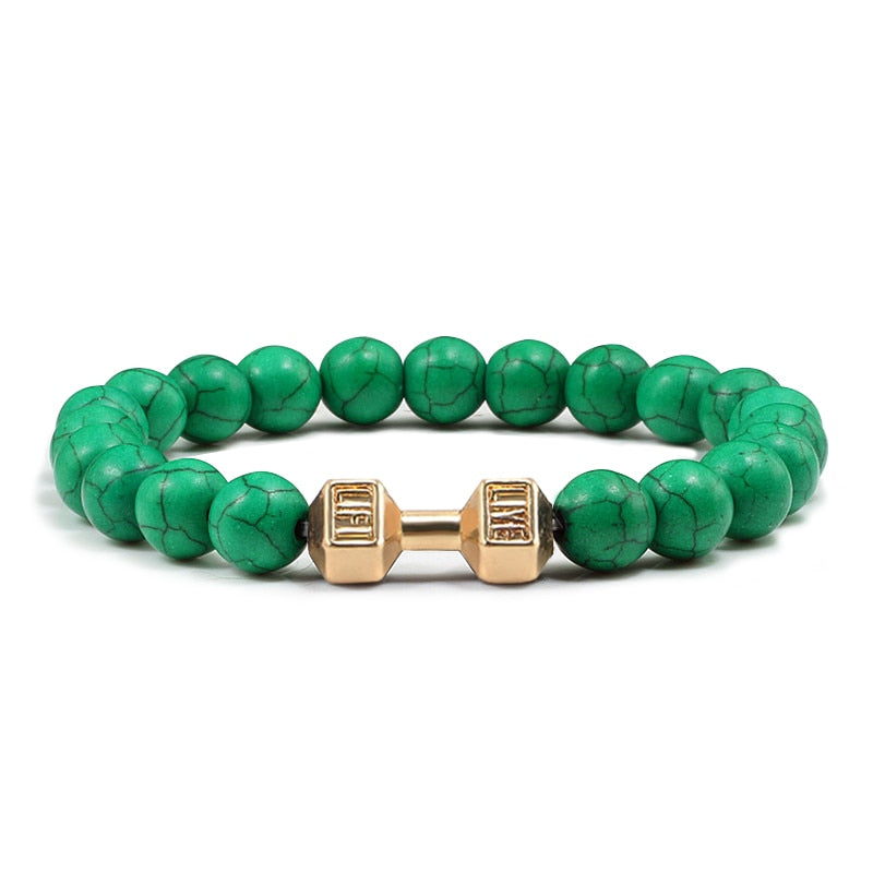 Stone + Dumbbell Bracelet