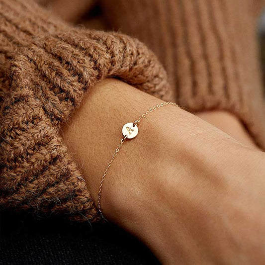Minimalist Initial Charm Bracelet