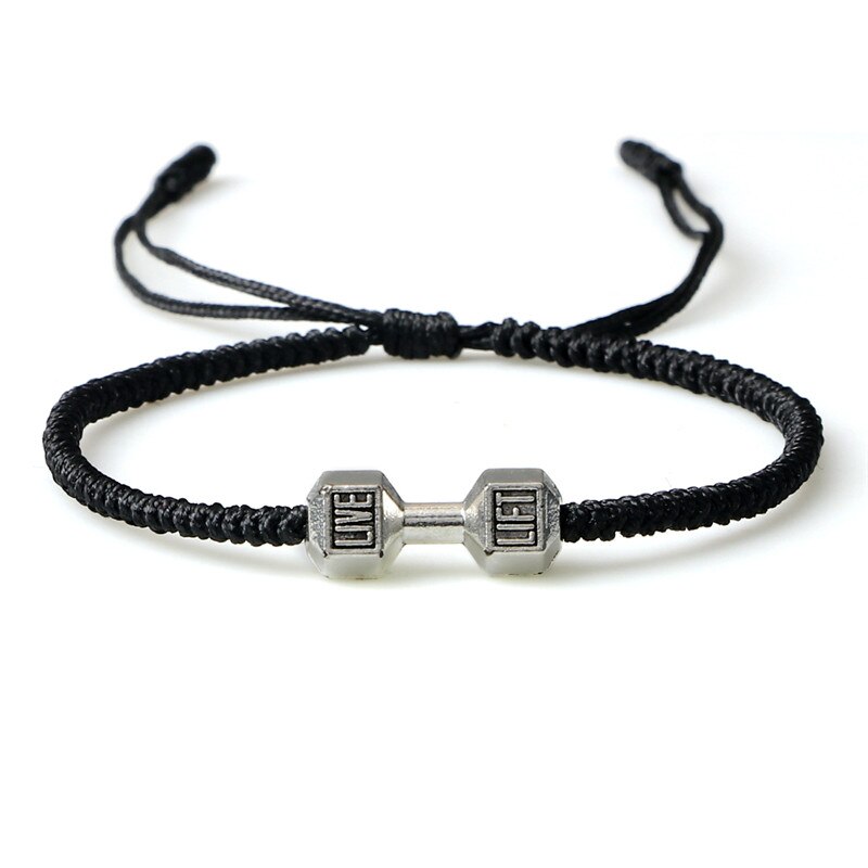 Charm + Woven Dumbbell Bracelet